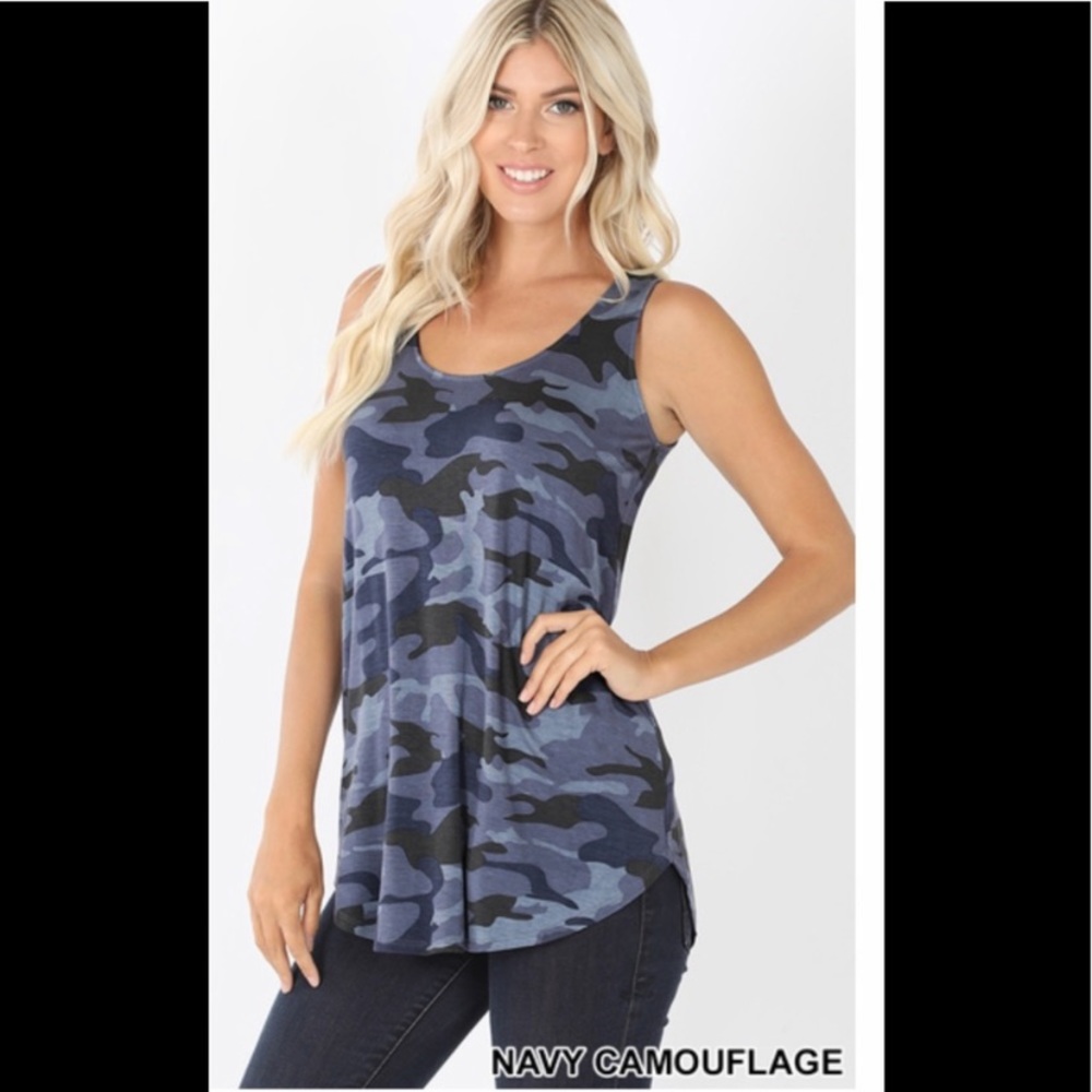 ❤️2 for $40❤️dusty blue camo tank top - Picture 8 of 10